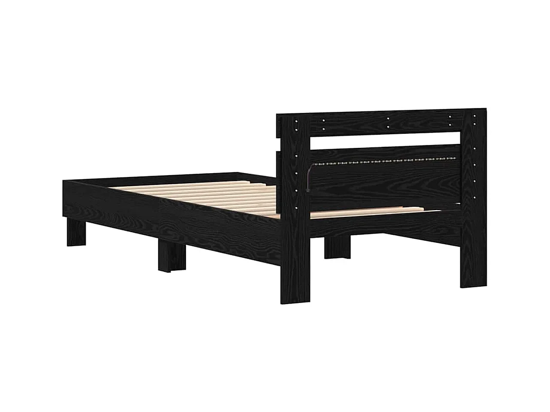 Cadre de lit Chêne noir 100 x 200 cm Bois d'ingénierie