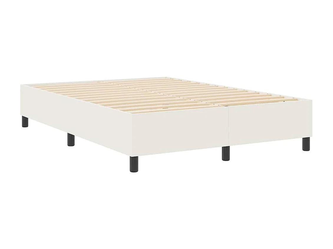 Cama tipo Box Spring Crema 160 x 200 cm Telas de pana