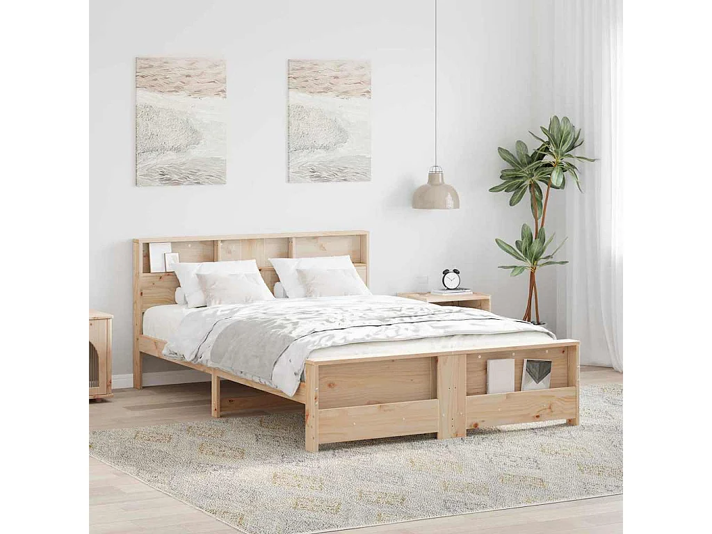 Cadre de lit Marron 160 x 200 cm Bois massif en pin