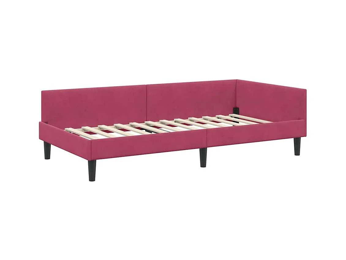 Cadre de lit d'angle Rouge bordeaux 80 x 200 cm