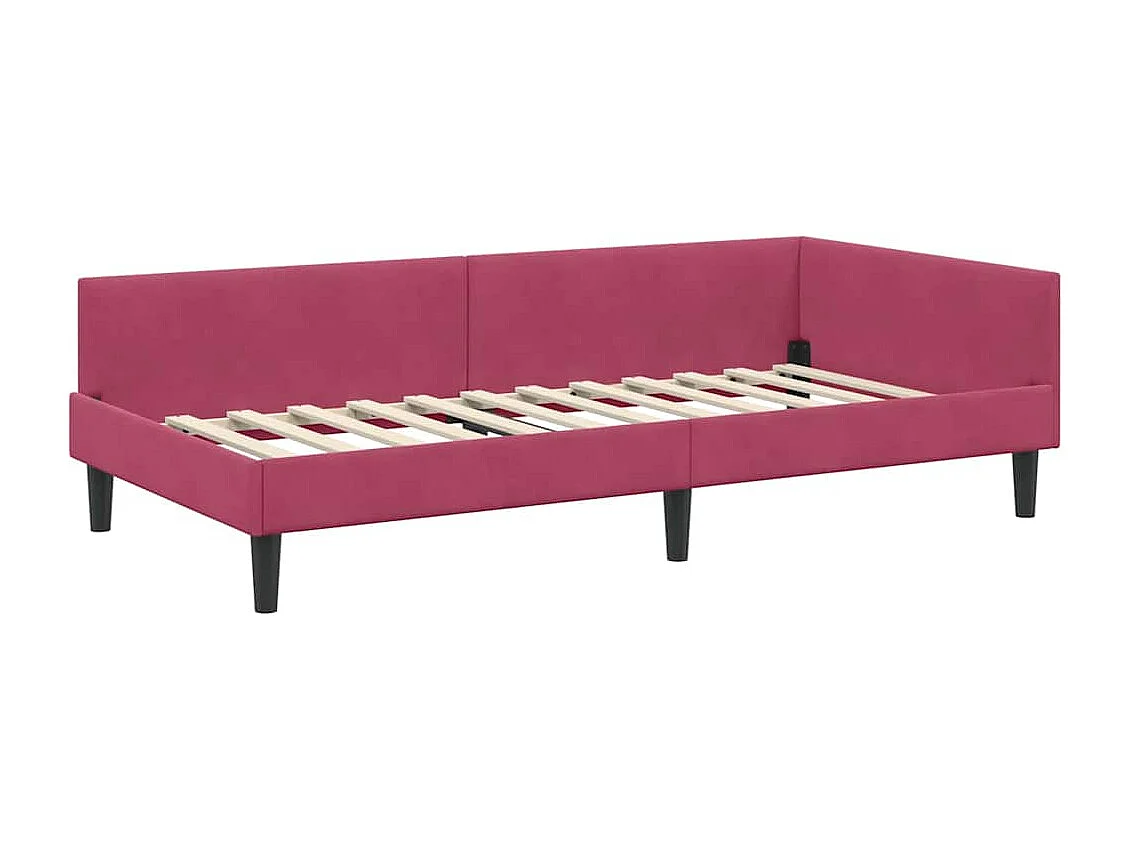 Cadre de lit d'angle Rouge bordeaux 80 x 200 cm