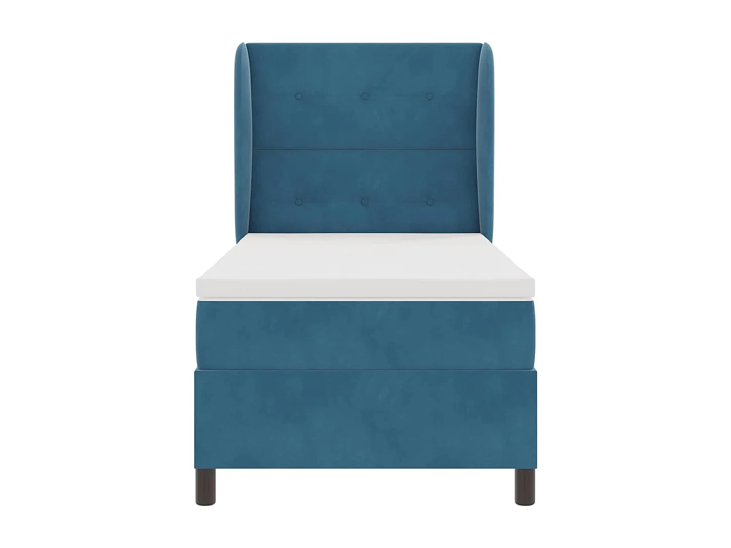 Cadre de lit avec matelas Bleu foncé 90 x 200 cm Velours