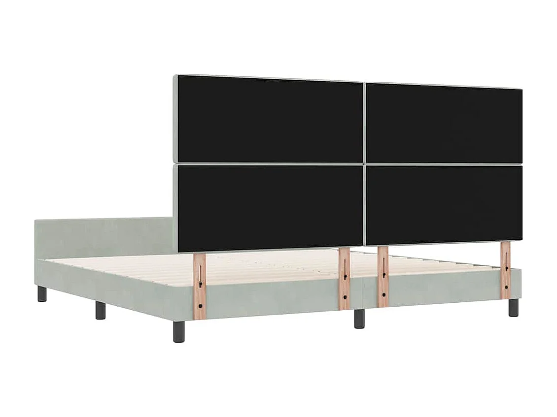 Estrutura da Cama Cinzento-claro 200 x 200 cm Veludo