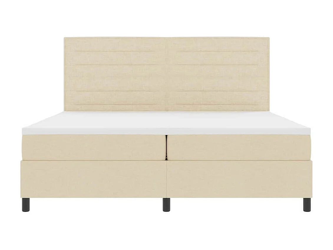 Boxspring bed met matras met hoofdeinde Crème 200 x 200 cm Stof