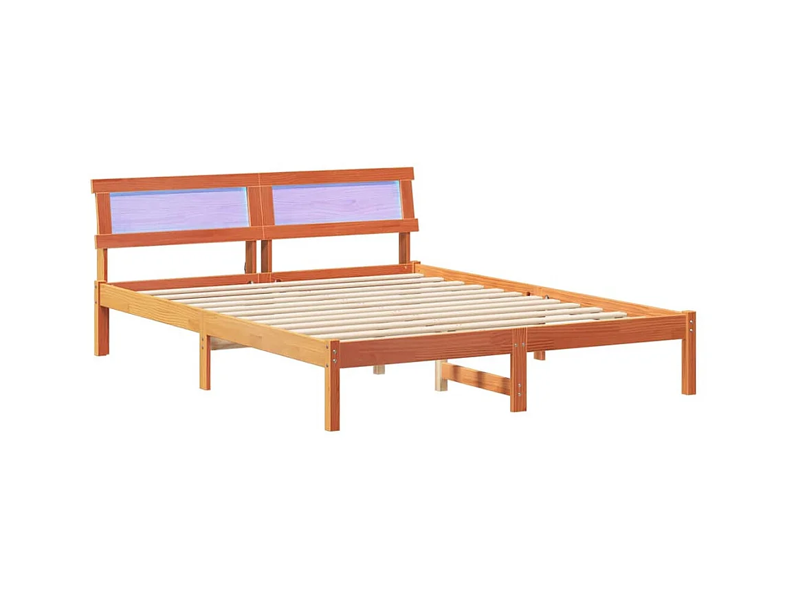 Cadre de lit Marron cire 160 x 200 cm Bois massif en pin