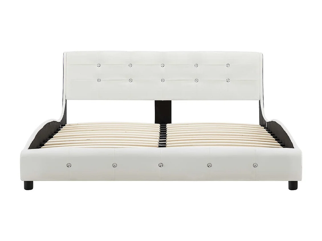 Cadre de lit sans matelas blanc similicuir 135x190 cm