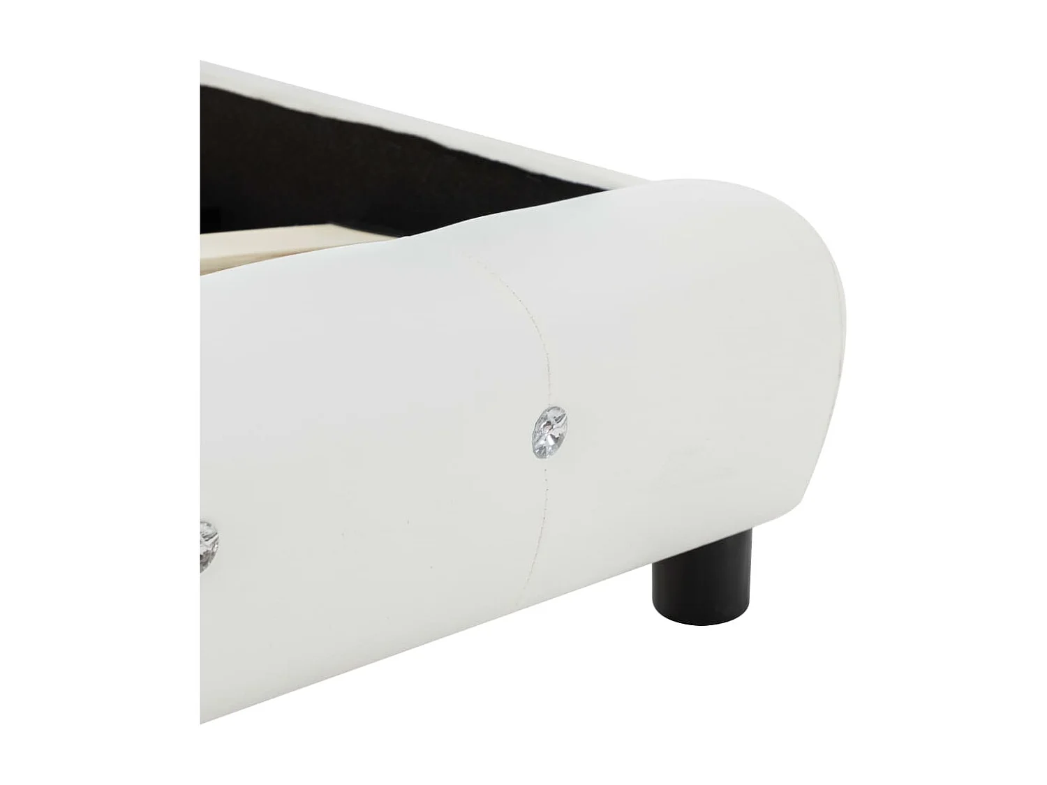 Cadre de lit sans matelas blanc similicuir 135x190 cm