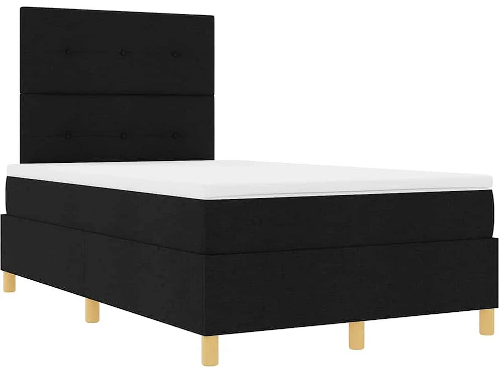 Cadre de lit avec matelas Noir 120 x 200 cm tissu