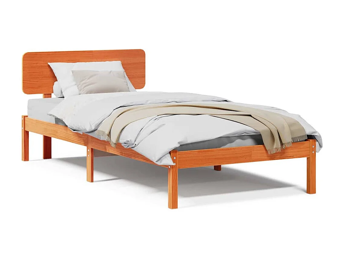 Bedframe met hoofdeinde Wasbruin 75 x 190 cm