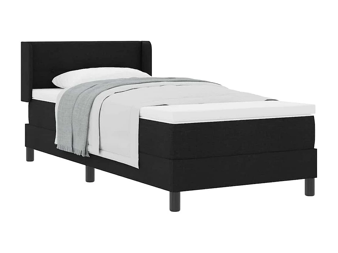 Cadre de lit avec matelas avec matelas Noir 90 x 190 cm