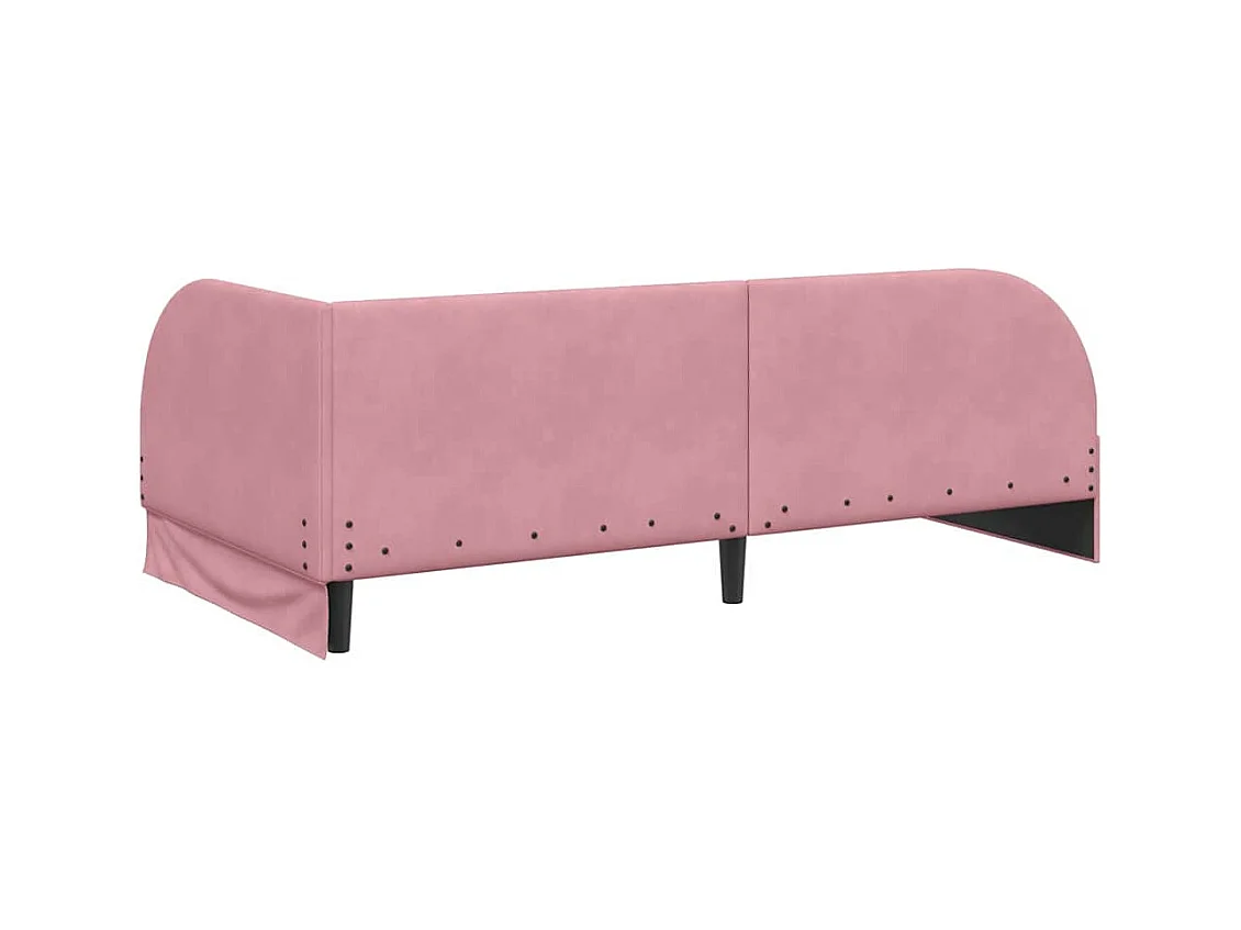 Cadre de lit d'angle avec tête de lit Rose 90 x 200 cm Velours