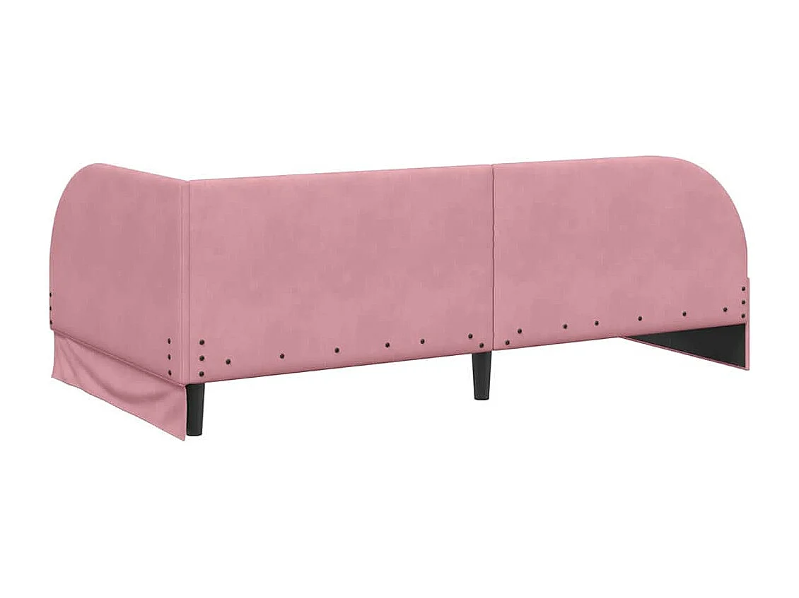 Cadre de lit d'angle avec tête de lit Rose 90 x 200 cm Velours