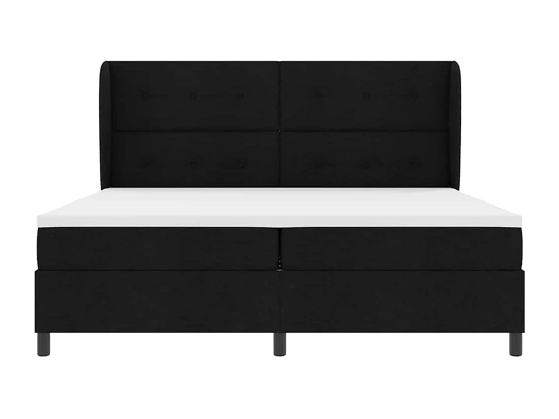 Cadre de lit avec matelas Noir 200 x 200 cm tissu
