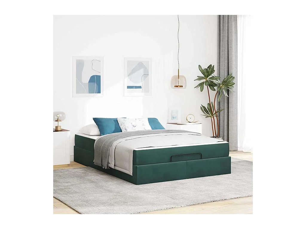 Cadre de lit Vert foncé 160 x 200 cm Velours