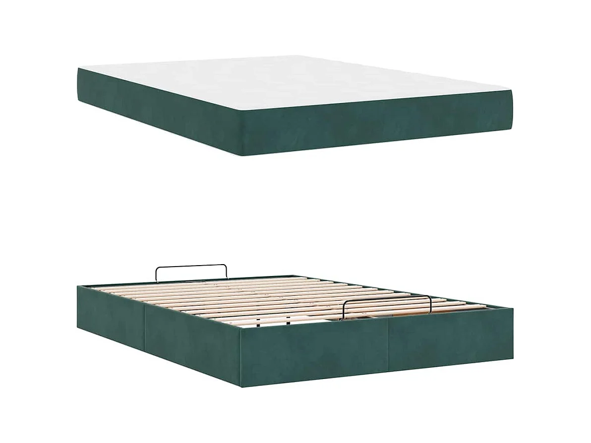 Cadre de lit Vert foncé 160 x 200 cm Velours