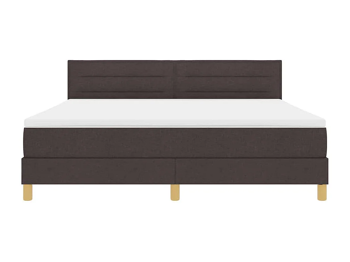Cama box spring con colchón Marrón oscuro 180 x 200 cm tela