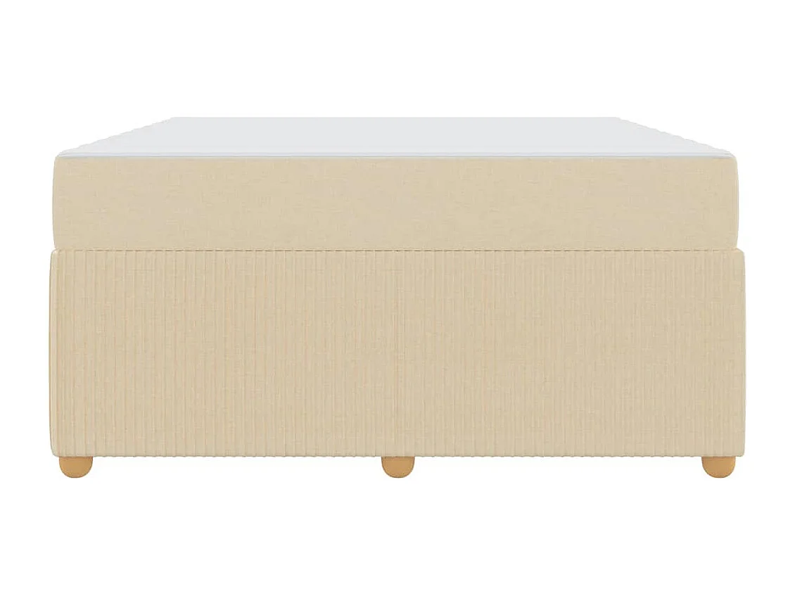 Cadre de lit avec matelas avec matelas Crème 160 x 200 cm tissu
