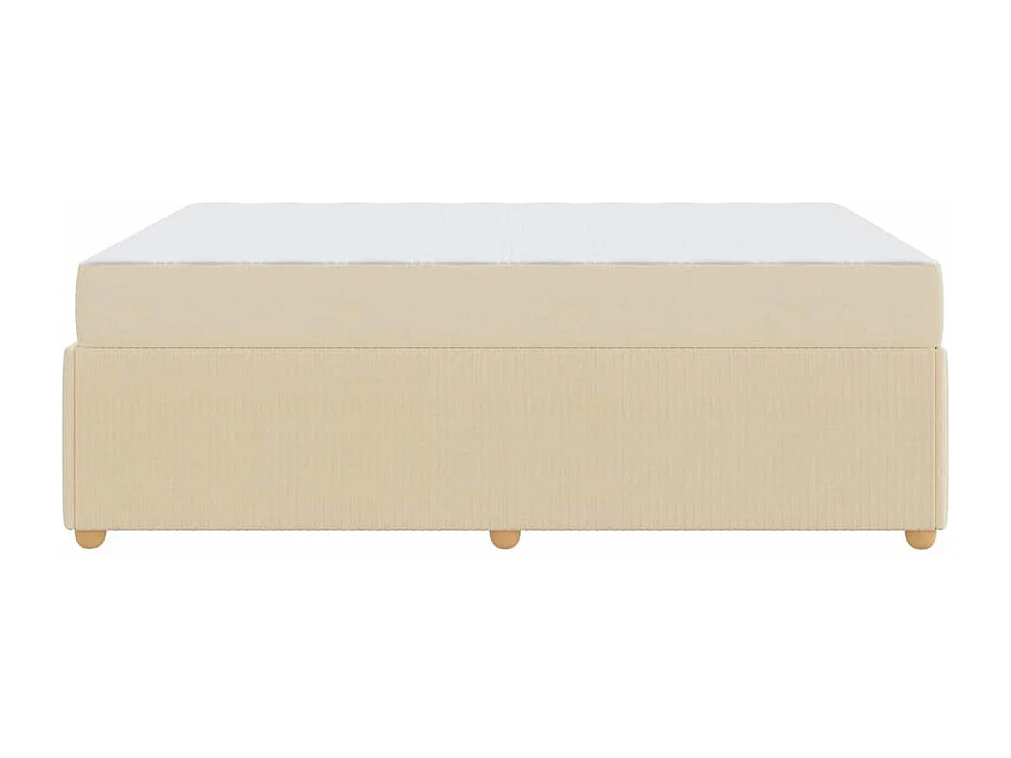 Cadre de lit avec matelas avec matelas Crème 160 x 200 cm tissu