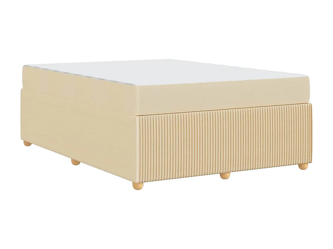 Cadre de lit avec matelas avec matelas Crème 160 x 200 cm tissu