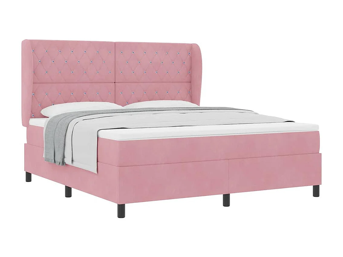 Cadre de lit avec matelas Rose 180 x 200 cm Velours