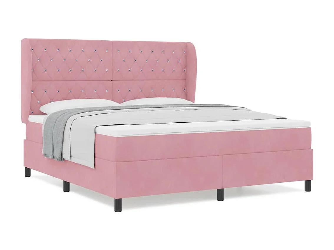 Cadre de lit avec matelas Rose 180 x 200 cm Velours