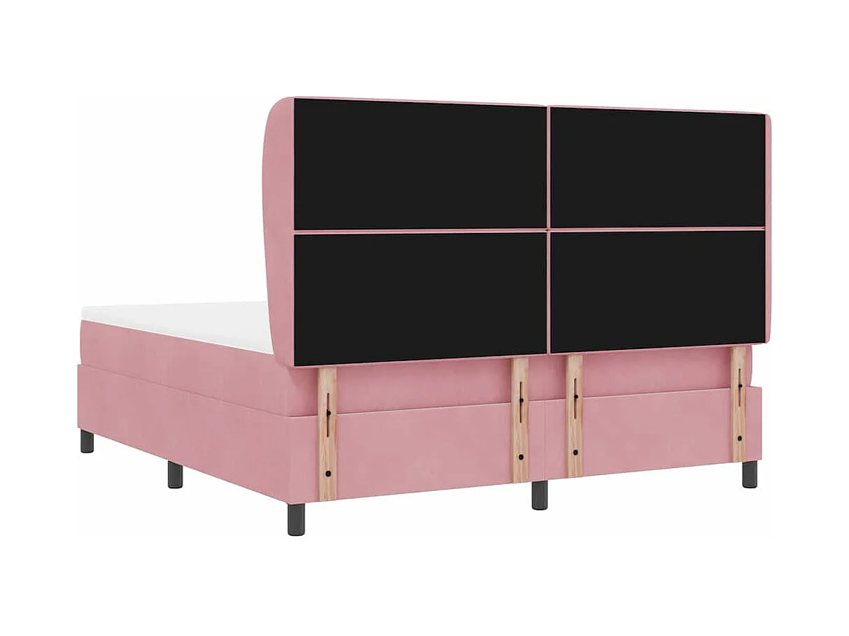 Cadre de lit avec matelas Rose 180 x 200 cm Velours