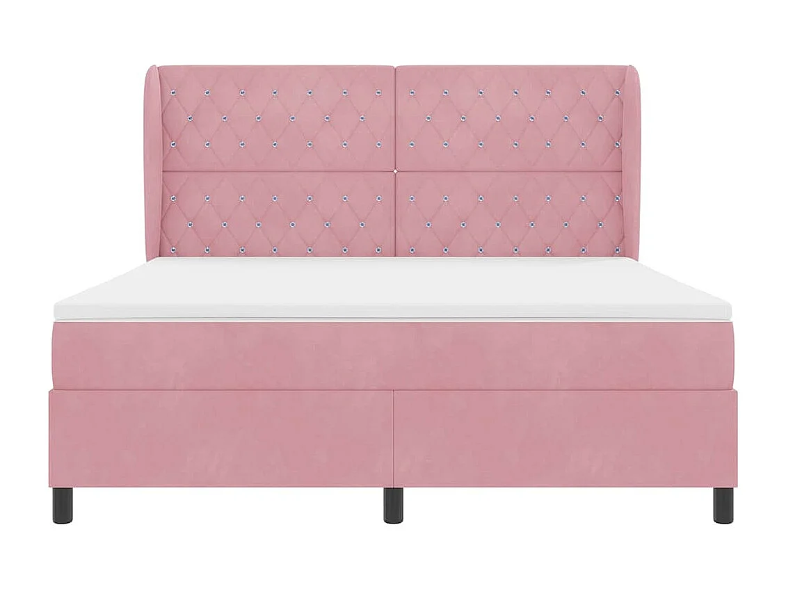 Cadre de lit avec matelas Rose 180 x 200 cm Velours