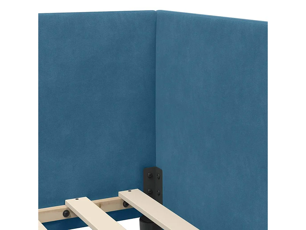 Estructura de cama en esquina Azul 80 x 200 cm Terciopelo