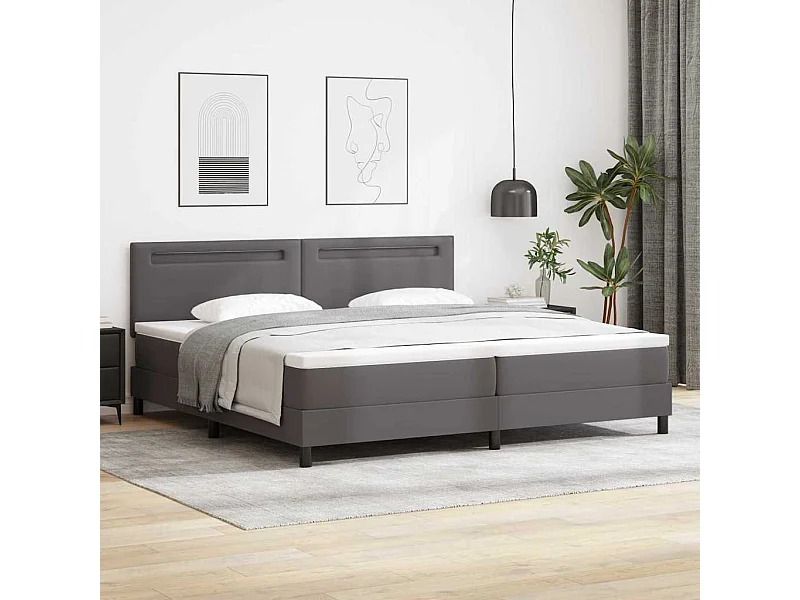 Estructura de cama con colchón con colchón Gris 200 x 200 cm