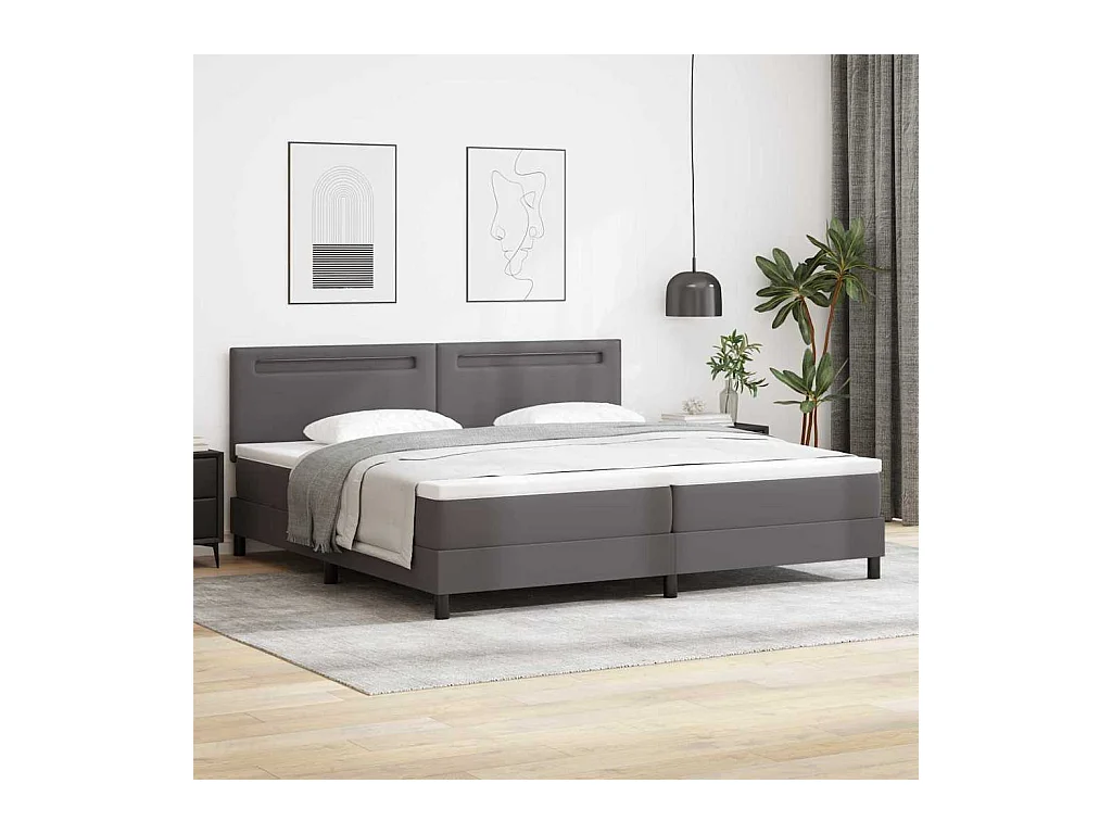 Estructura de cama con colchón con colchón Gris 200 x 200 cm