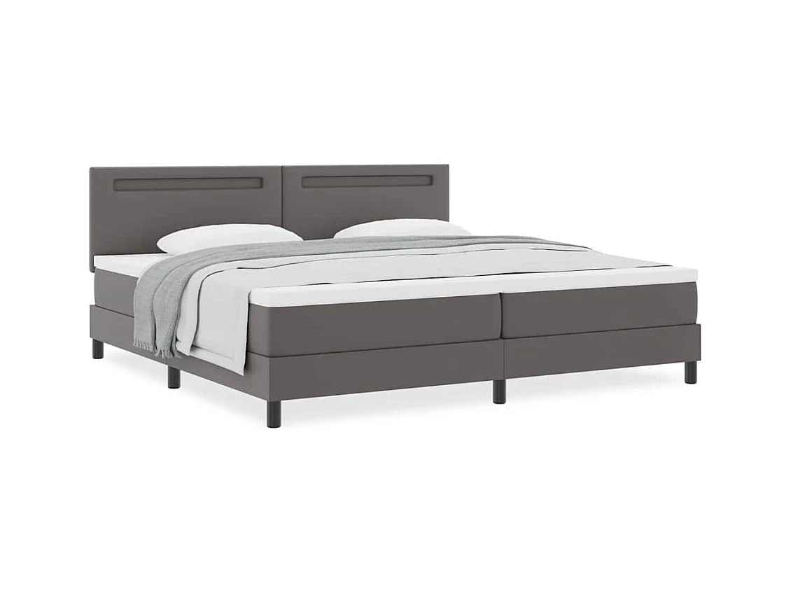 Estructura de cama con colchón con colchón Gris 200 x 200 cm