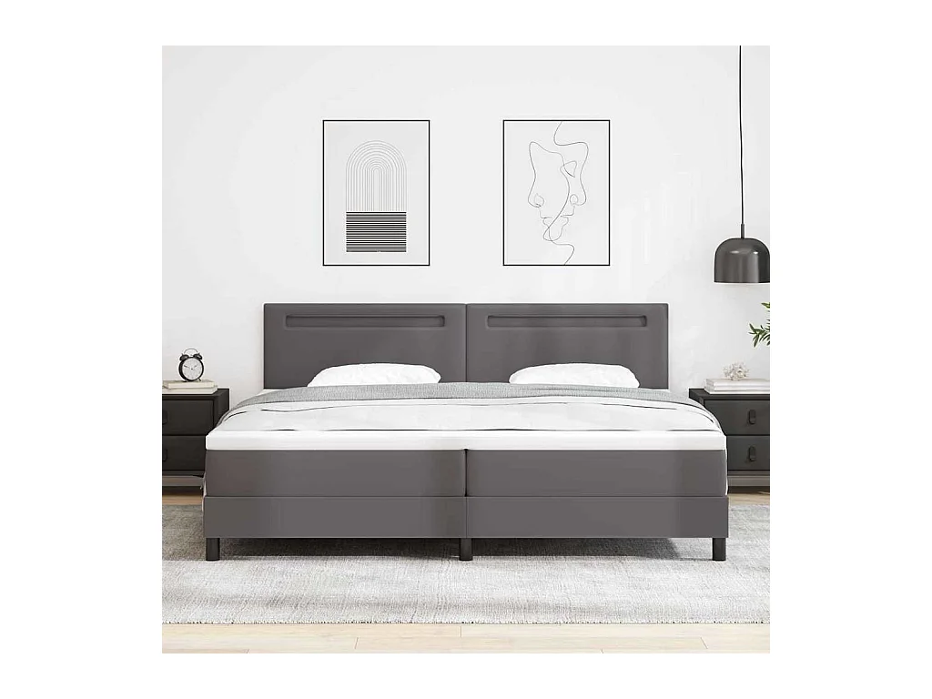 Estructura de cama con colchón con colchón Gris 200 x 200 cm