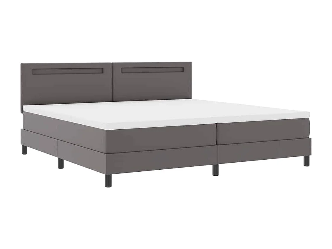 Cadre de lit avec matelas Gris 200 x 200 cm Faux cuir