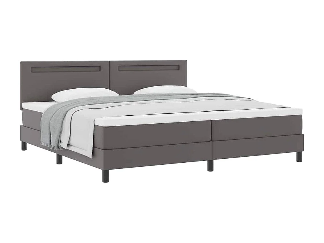 Cadre de lit avec matelas Gris 200 x 200 cm Faux cuir