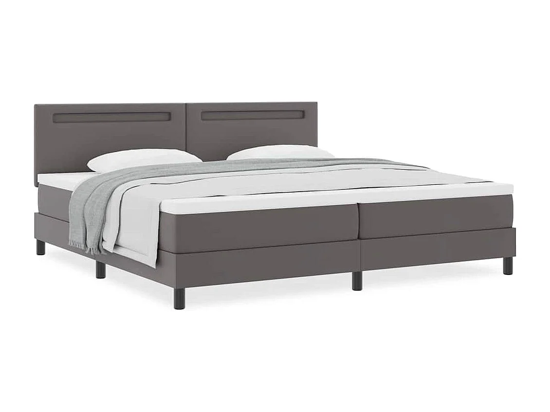 Cadre de lit avec matelas Gris 200 x 200 cm Faux cuir