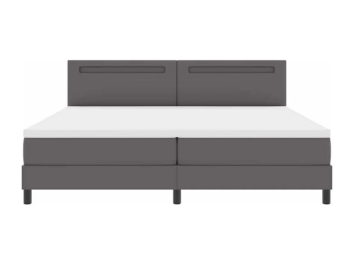 Cadre de lit avec matelas Gris 200 x 200 cm Faux cuir