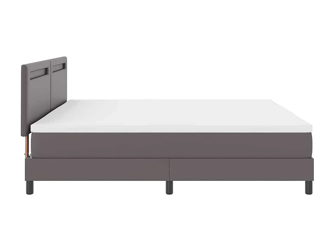Cadre de lit avec matelas Gris 200 x 200 cm Faux cuir