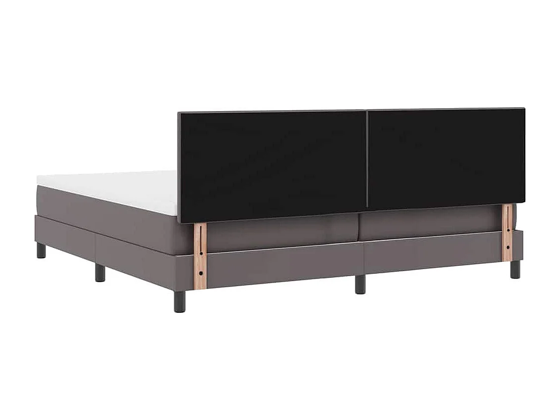 Cadre de lit avec matelas Gris 200 x 200 cm Faux cuir
