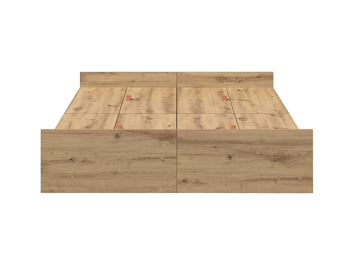 Cadre de lit avec rangement chêne artisanal 120 x 190 cm