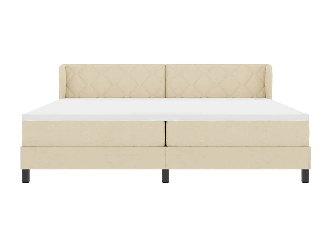 Cadre de lit avec matelas Crème 200 x 200 cm tissu