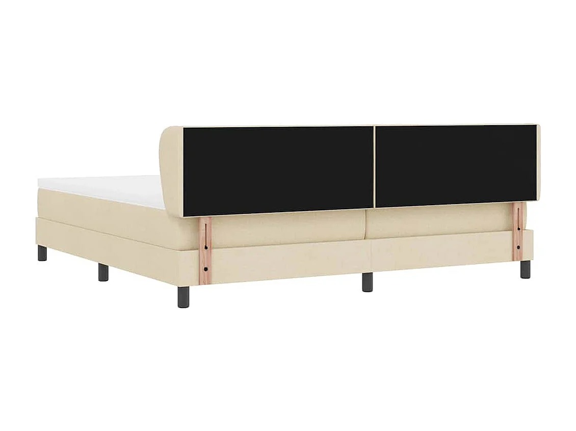 Cadre de lit avec matelas Crème 200 x 200 cm tissu
