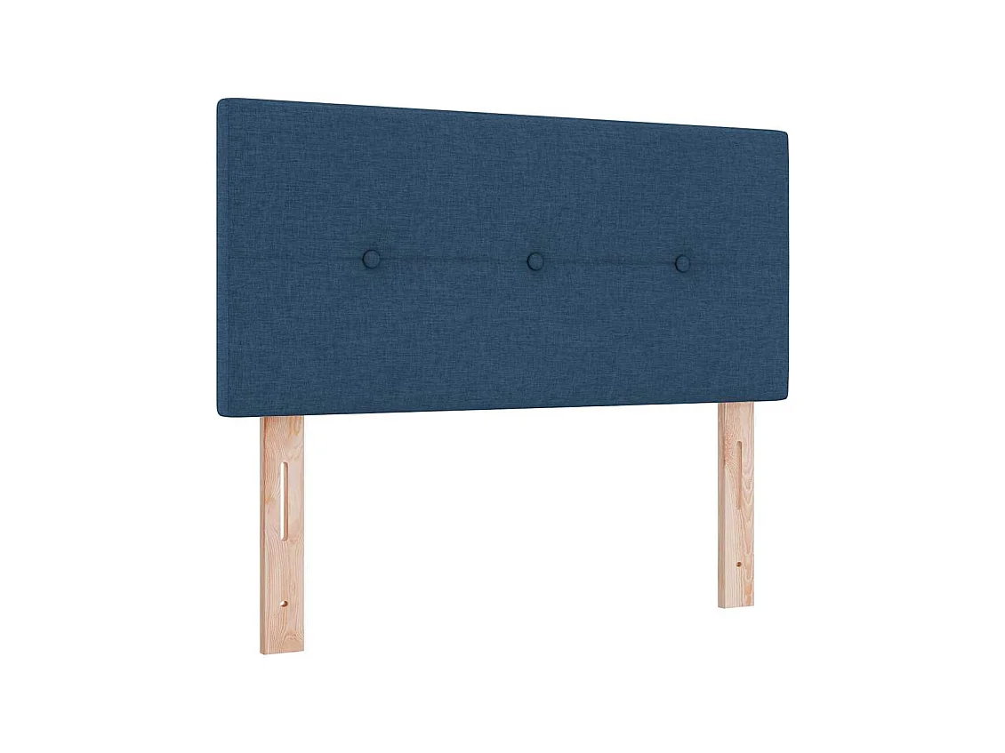 Cama tipo Box Spring con colchón Azul 80 x 200 cm tela