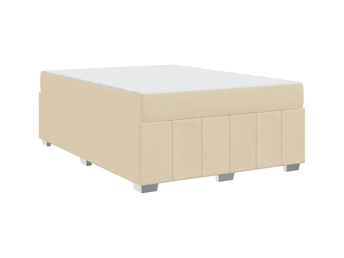 Cadre de lit avec matelas Crème 140 x 200 cm tissu
