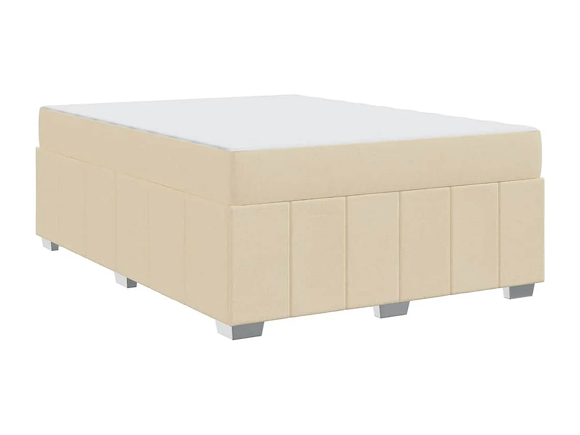 Estructura de cama con colchón Crema 140 x 200 cm tela