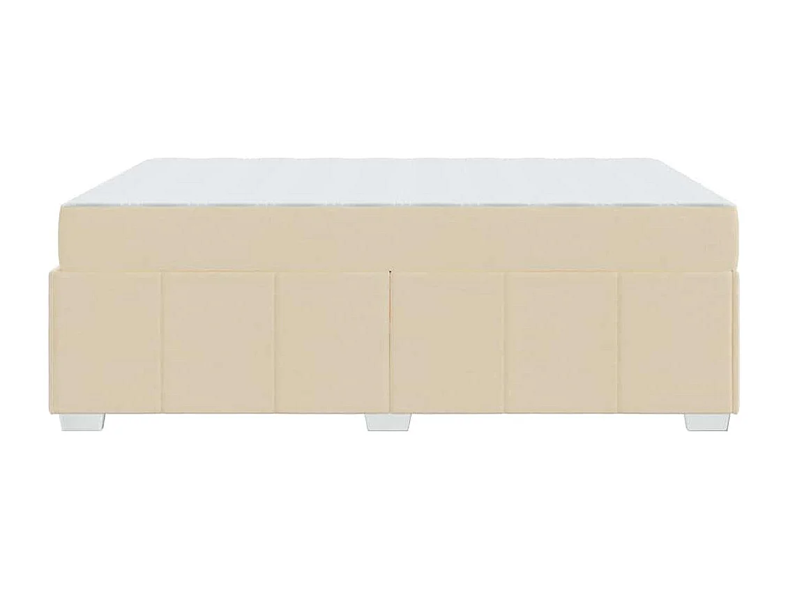 Estructura de cama con colchón Crema 140 x 200 cm tela