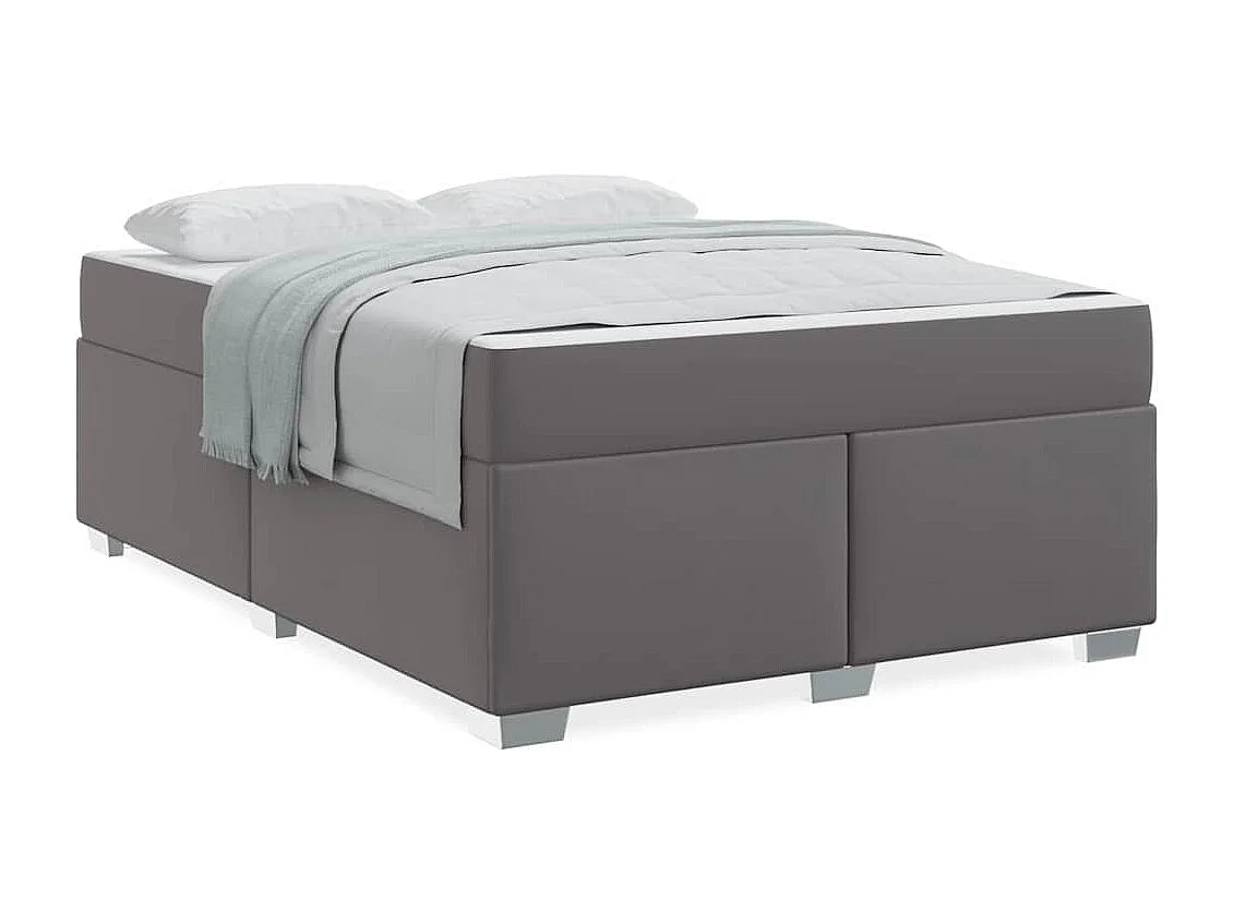 Cadre de lit Gris 140 x 200 cm Faux cuir