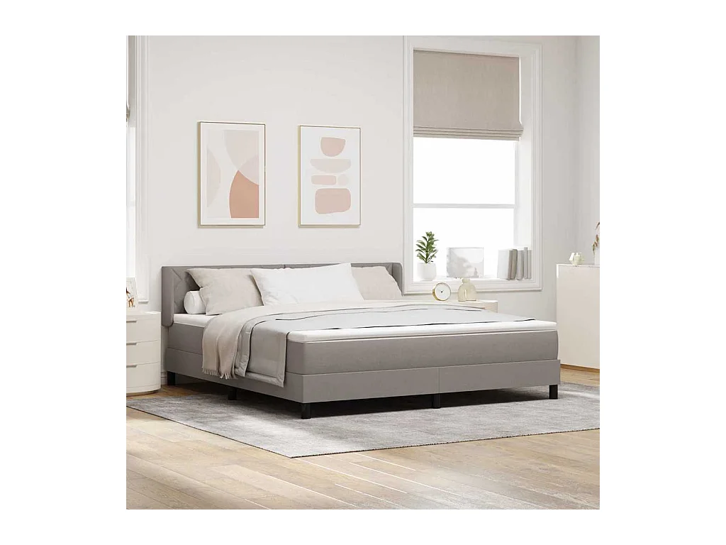 Cama box spring con colchón con colchón Taupé 180 x 200 cm