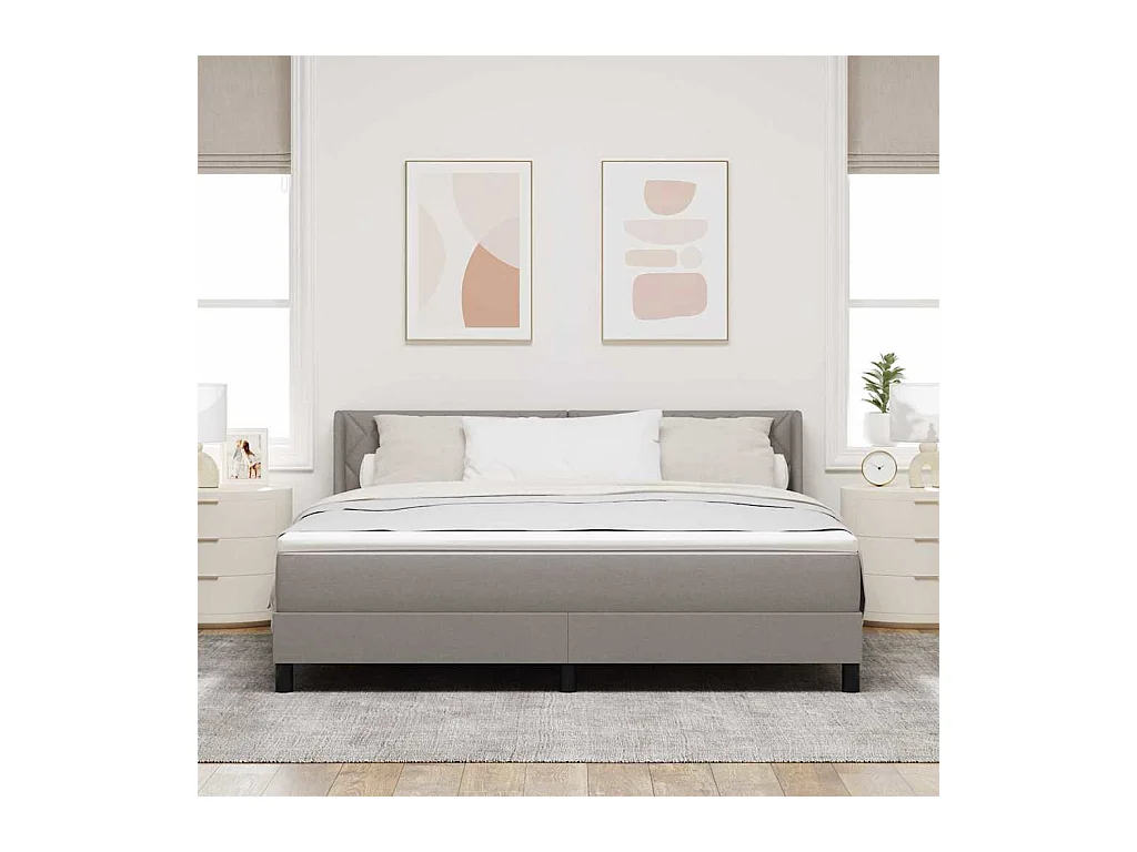 Cama box spring con colchón con colchón Taupé 180 x 200 cm