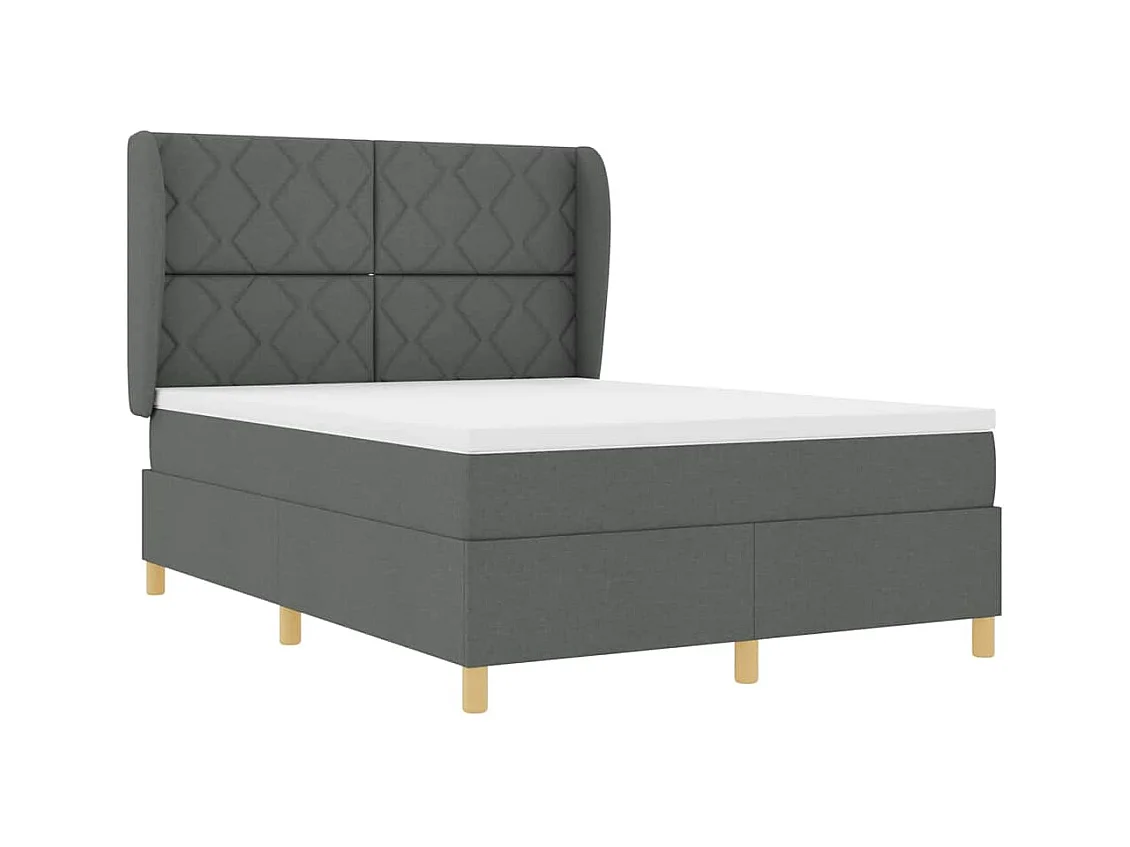Cadre de lit avec matelas gris foncé 90x190 cm Gris foncé