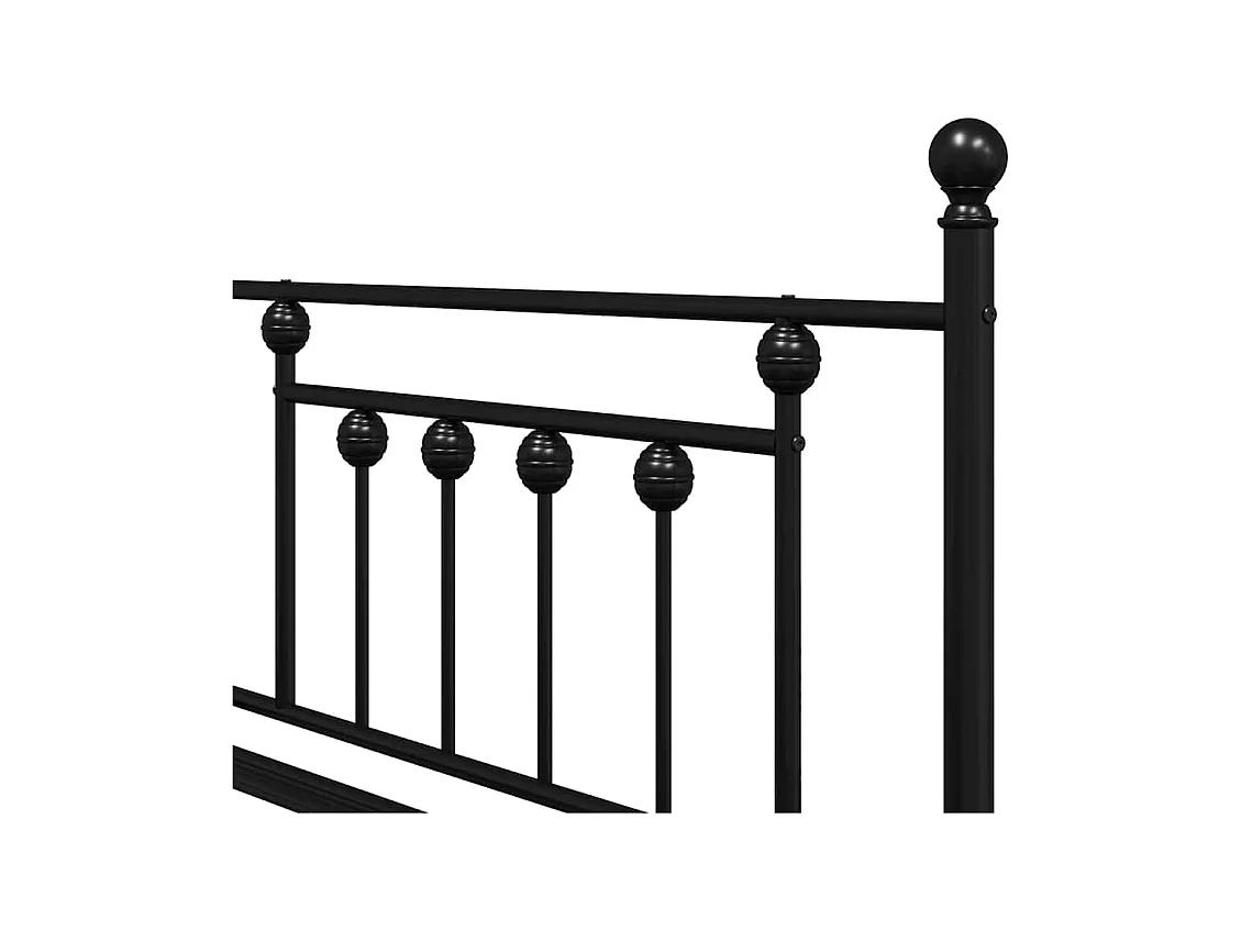 Cadre de lit de jour avec tête de lit Noir 90 x 200 cm Acier